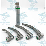 Macintosh Fiber Optic Laryngoscope with 4 Blades & Metal Body Surgical Instruments