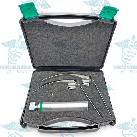 Flexitip Fiber Optic Laryngoscope with 2 Blades & Metal Body Surgical Instruments