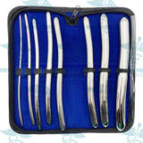 Hegar Uterine Dilator (Set of 8) With Pouch OBGYN Diagnostic Surgical Instrument