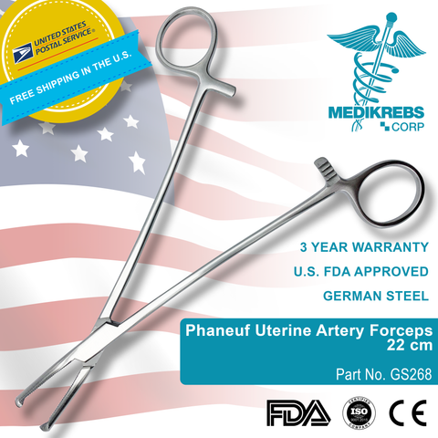Phaneuf Uterine Artery Forceps 22 cm Surgical Instruments