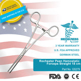 Rochester Pean Hemostatic Forceps Straight 18 cm OR Grade Surgical Instruments