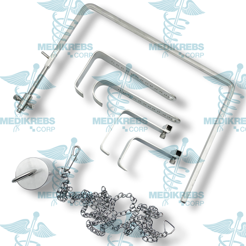 Charnley Hip Retractor Complete w/ 4 Blades, Weight and Chain